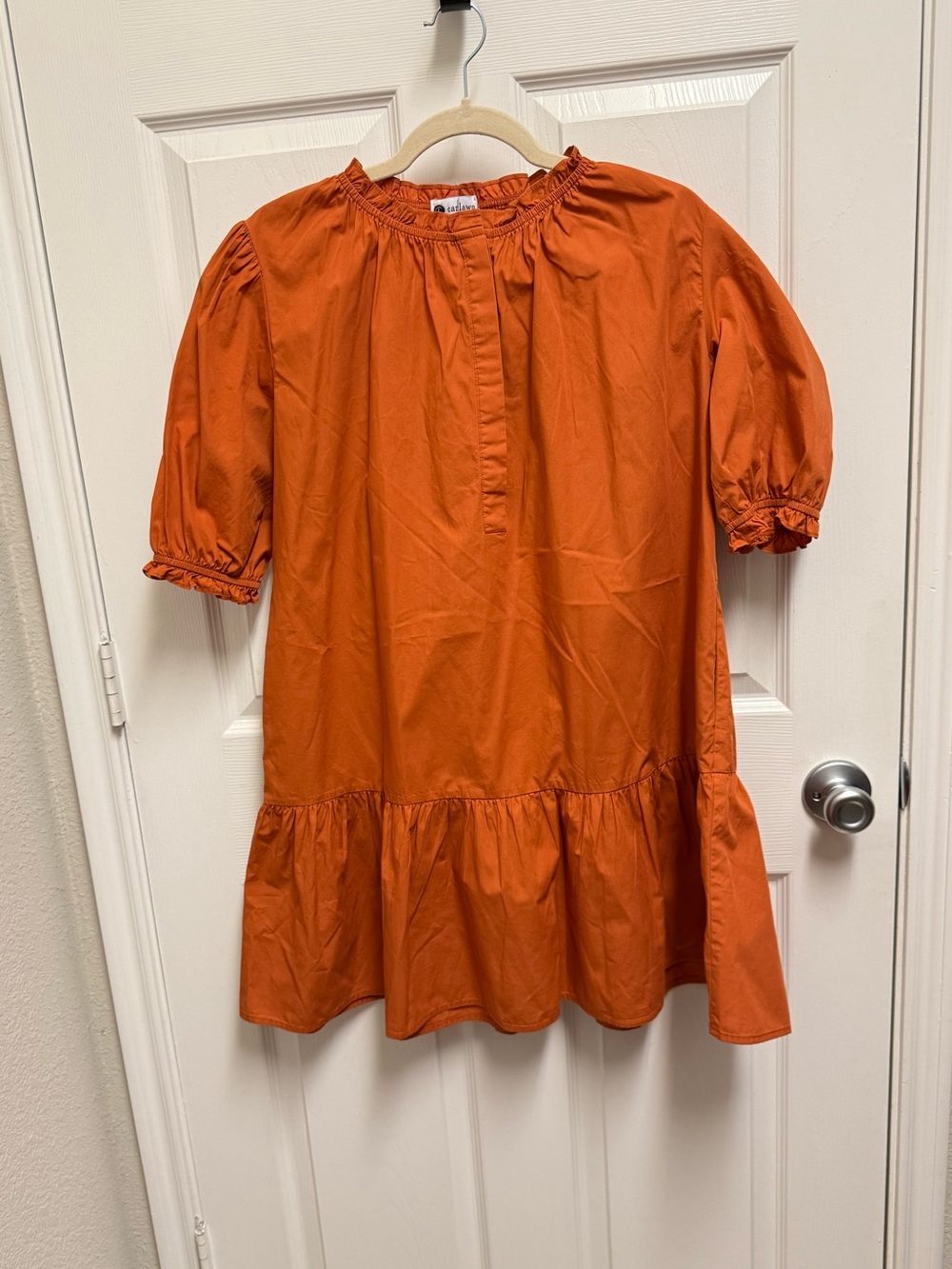 Caryn Lawn Burnt Orange Popover Dress